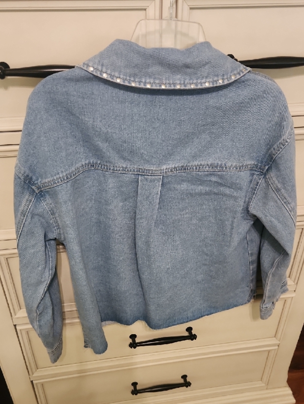 Sincerely Jules Light Blue Denim Jacket with Silver Studs - Picture 4 of 4